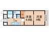 北林マンションⅡ 2Kの間取り