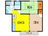 ハイツ藤澤Ⅱ 2DKの間取り