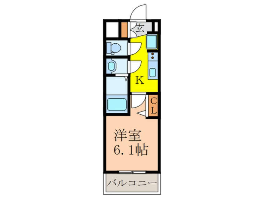 間取図 プレサンスOSAKA三国ﾈｵｽ（203）