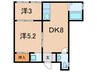 ビーコート鈴蘭台PⅠ　A棟 2DKの間取り