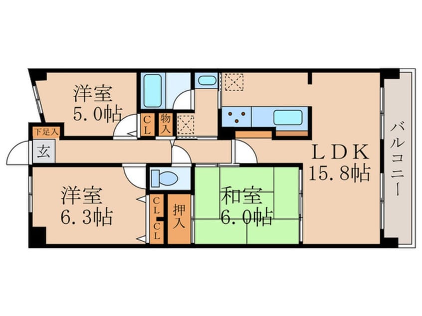 間取図 ユニハイム桃山御陵(111)