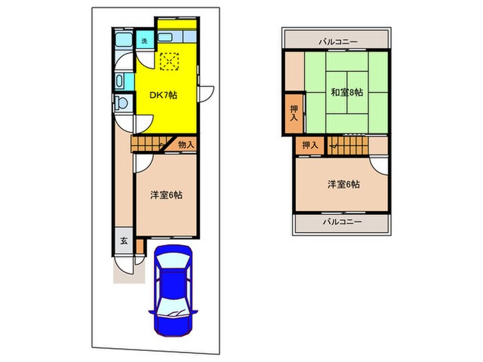 間取り図 茄子作東町一戸建貸家