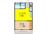 大徳マンション 1LDKの間取り