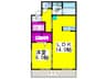 和ハイツⅢ 1LDKの間取り