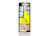 K′s SQUARE ESAKA 1DKの間取り