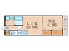 ネクスト伏見 1LDKの間取り