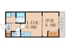 ネクスト伏見 1LDKの間取り