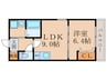 ネクスト伏見 1LDKの間取り