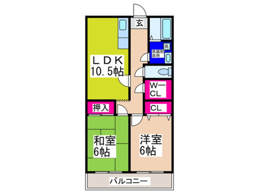 間取図 グリ－ンコ－ト川西