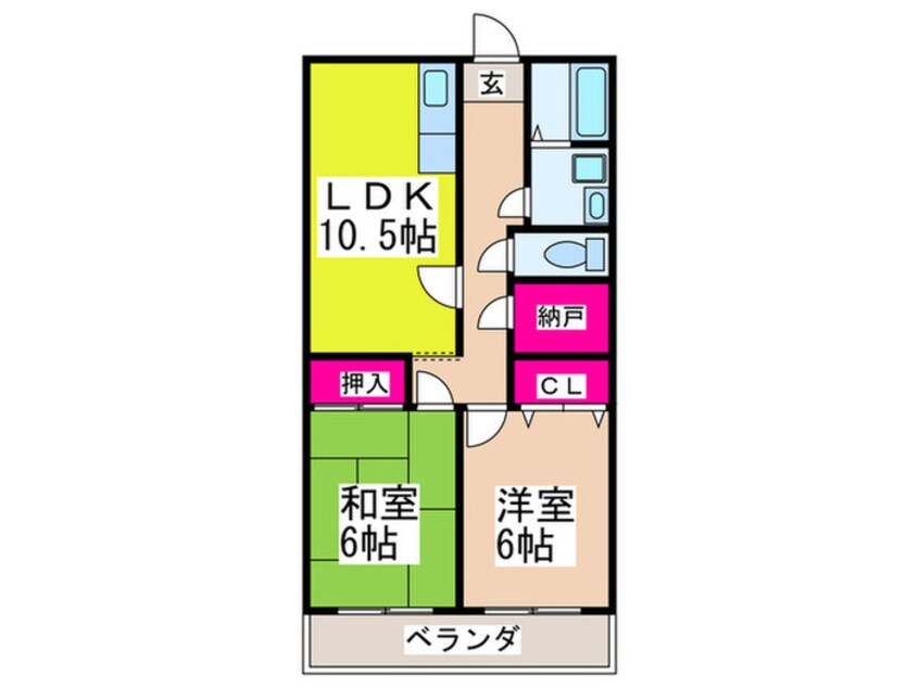 間取図 グリ－ンコ－ト川西