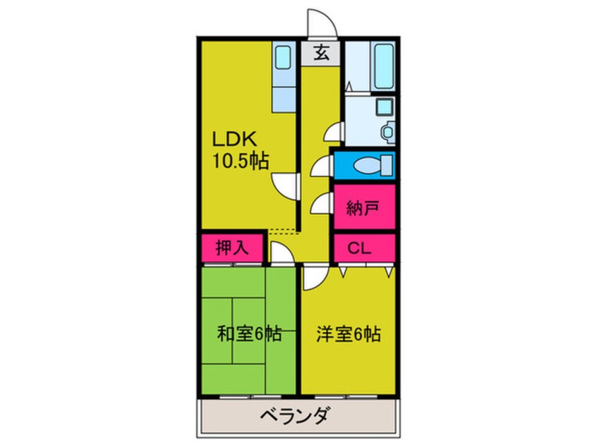 間取図 グリ－ンコ－ト川西