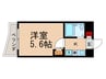 サンシティ四条大宮シャトー朝日 1Kの間取り