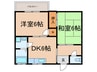 フラット松江 2DKの間取り