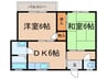 フラット松江 2DKの間取り