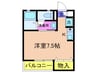 美園町アネックス 1Kの間取り