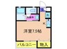 美園町アネックス 1Kの間取り
