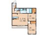 Ｄ-ｒｏｏｍ南塚口 2LDKの間取り