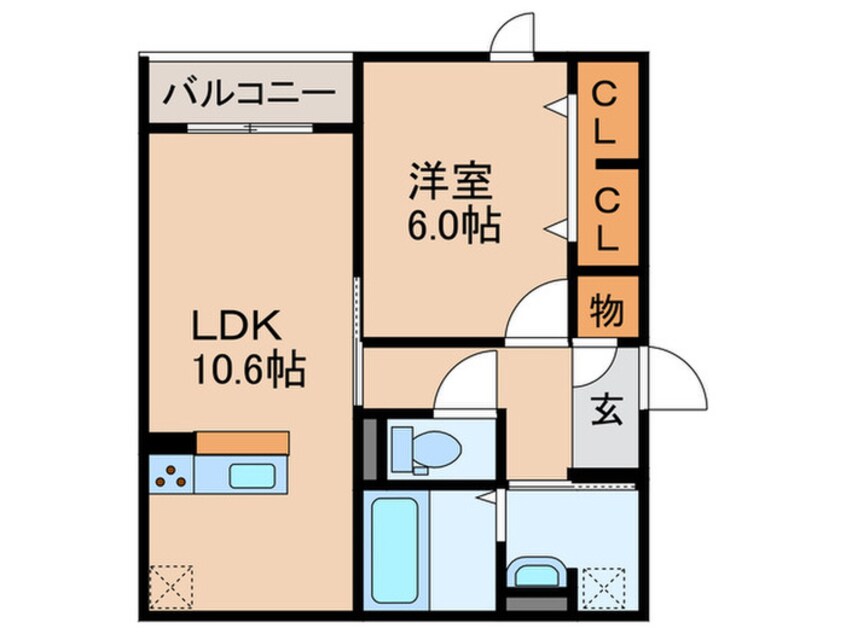 間取図 Ｄ-ｒｏｏｍ南塚口