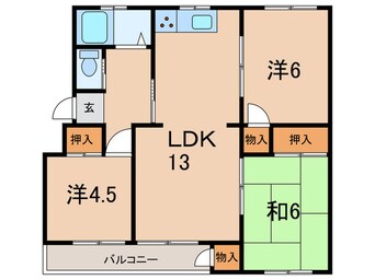 間取図 東垂水住宅6号棟(403)