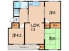 東垂水住宅6号棟(403) 3LDKの間取り