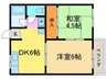 スイートム中村 2DKの間取り
