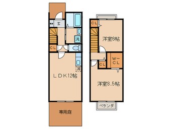間取図 ｸﾞﾘ-ﾝ・ﾊｲﾂ赤間