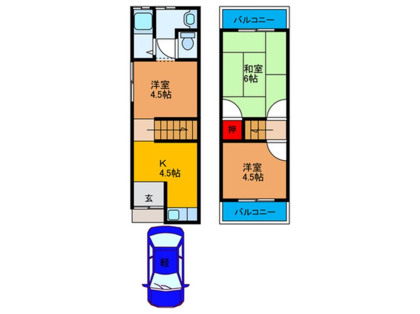 間取図 金田町3丁目テラスハウス