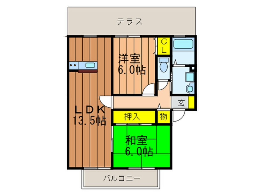 間取図 プラスドサンテ・ドゥ　A棟