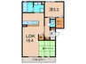 フィオーレ 1LDKの間取り