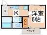 プチベルン平野 1Kの間取り