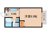 アレイほたる谷 1Kの間取り