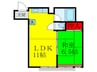 クレハマンション 1LDKの間取り