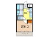 クレール芦屋 1Kの間取り
