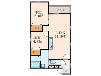間取図 仮)ｳﾞｪﾙﾒｿﾞﾝ尼崎西難波町A棟