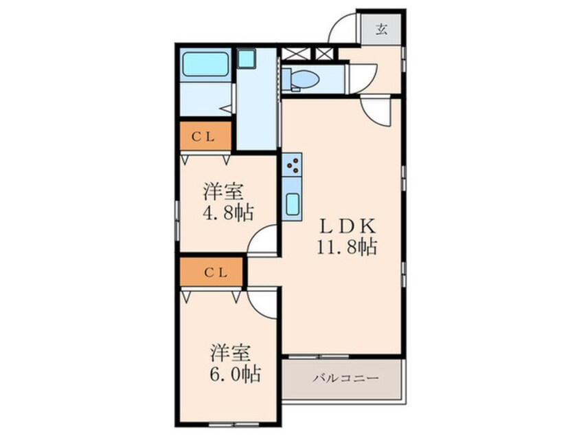 間取図 仮)ｳﾞｪﾙﾒｿﾞﾝ尼崎西難波町A棟