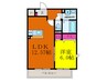アムール別府 1LDKの間取り