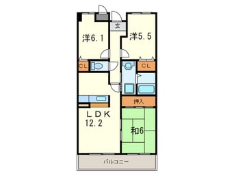 間取図 ウエストヒルズⅠ