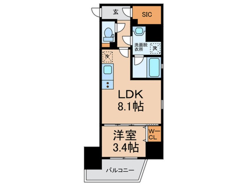 間取図 シーズンフラッツ阿波座