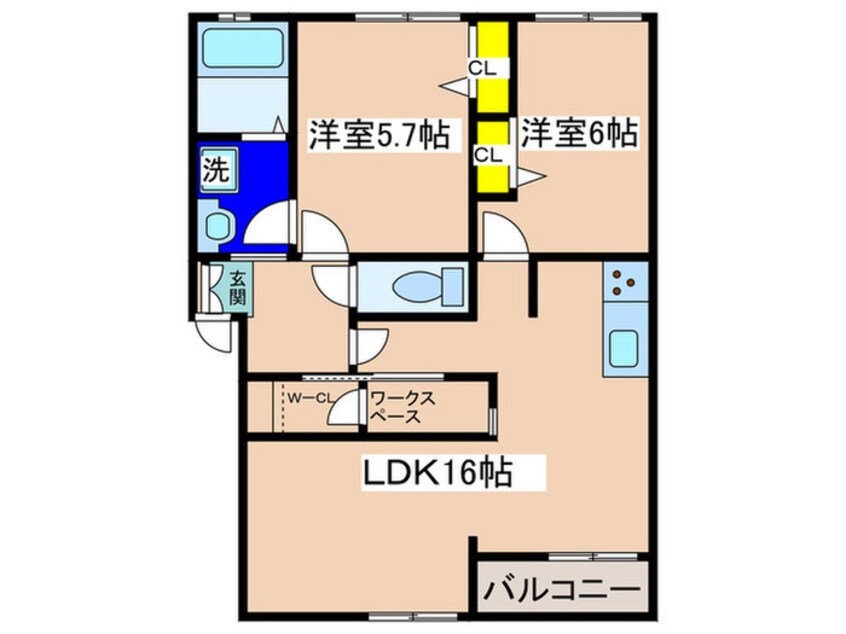 間取図 ＦＯＲＥＳＴ　ＨＥＩＭ　誉田