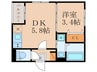 ハーモニーテラス御陵三蔵町 1DKの間取り