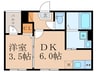 ハーモニーテラス御陵三蔵町 1DKの間取り