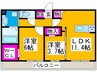 メゾン　シュシュ 2LDKの間取り