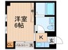 モア西洞院 1Kの間取り