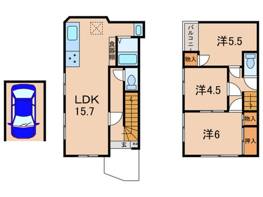 間取図 海岸通貸家