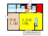 サンハイム横沼 1LDKの間取り