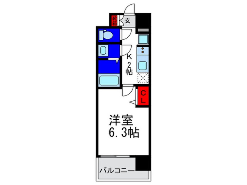 間取図 ﾌﾟﾚｻﾝｽ森ノ宮THEｹﾞｰﾄ(210)