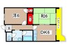 シェーネス嵯峨野 2DKの間取り