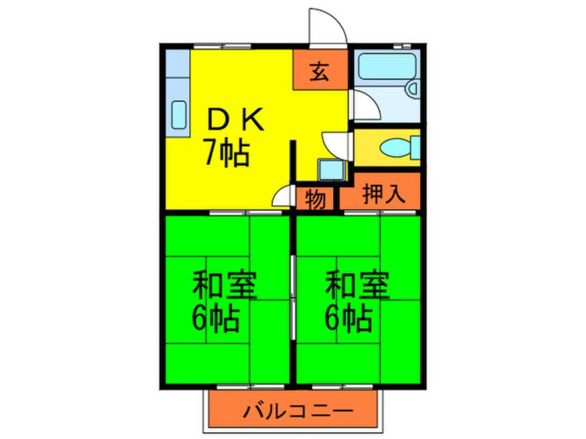 間取図 サンビレッヂ中西B棟