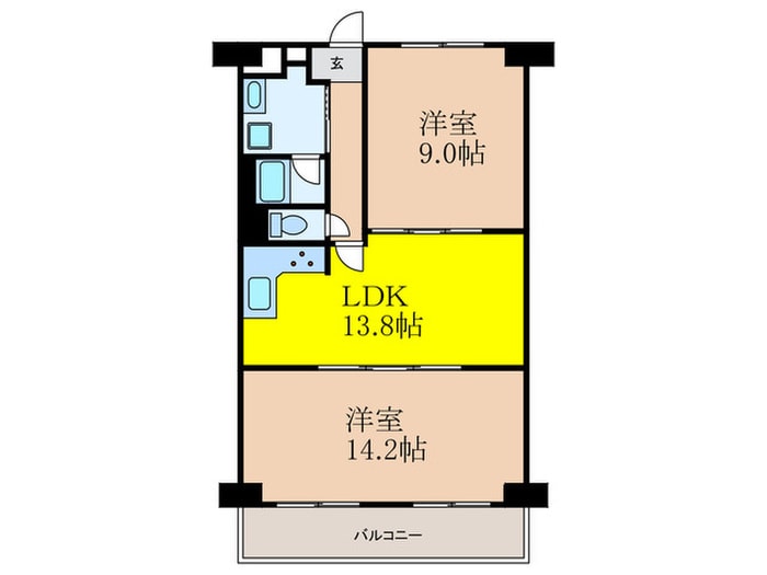 間取り図 新大阪ｸﾞﾗﾝﾄﾞﾊｲﾂ2号棟(702)