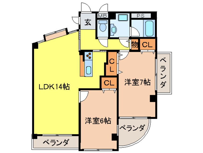 間取図 クレセント千里山